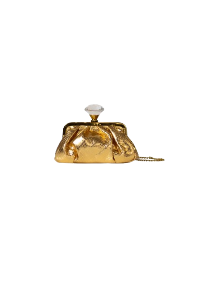 Clutch Noir Escama Ouro