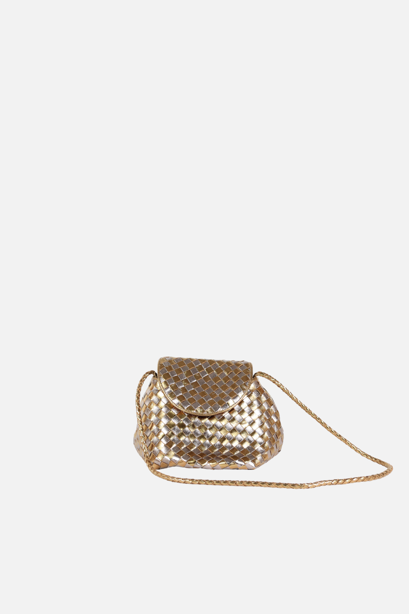 Bolsa Gaya Couro Tressê Color Bronze