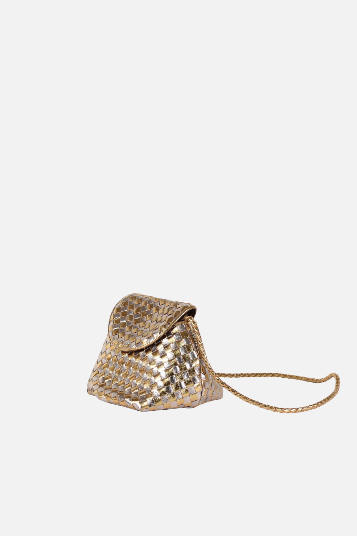 Bolsa Gaya Couro Tressê Color Bronze