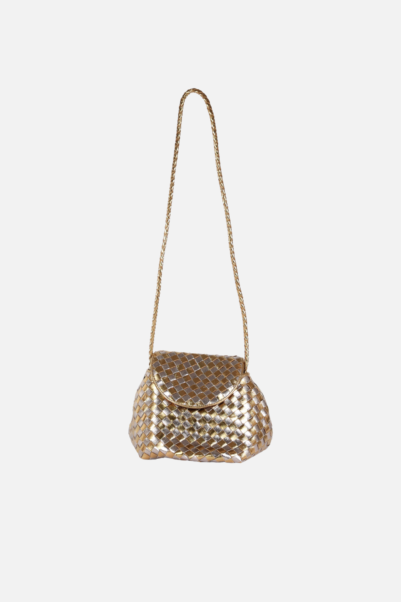 Bolsa Gaya Couro Tressê Color Bronze