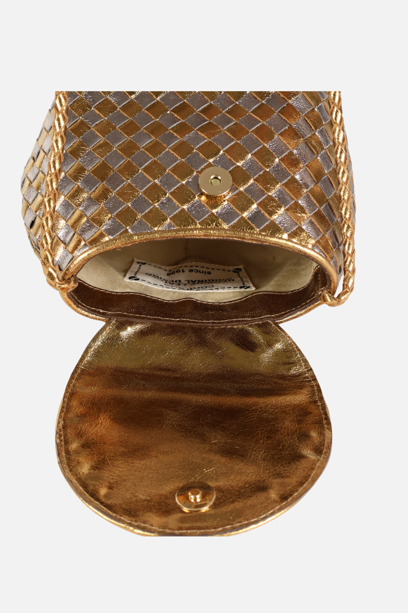 Bolsa Gaya Couro Tressê Color Bronze