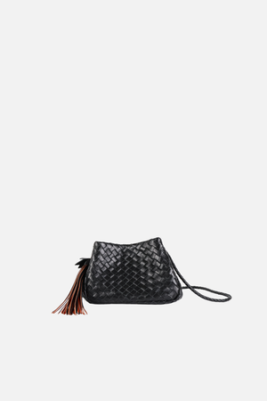 Bolsa Laura Couro Tressê Preto