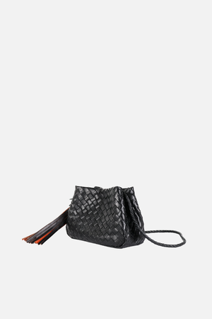 Bolsa Laura Couro Tressê Preto
