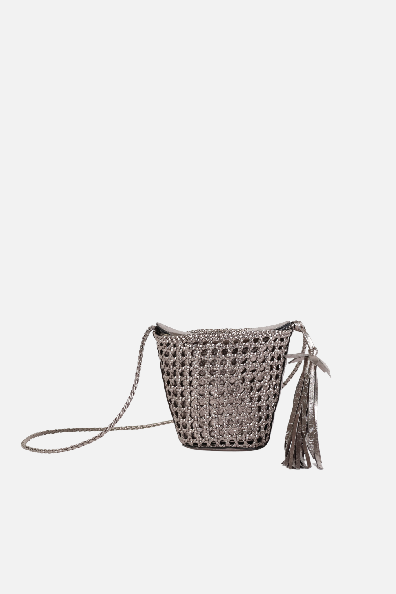 Bolsa Volterra Couro Prata Velho