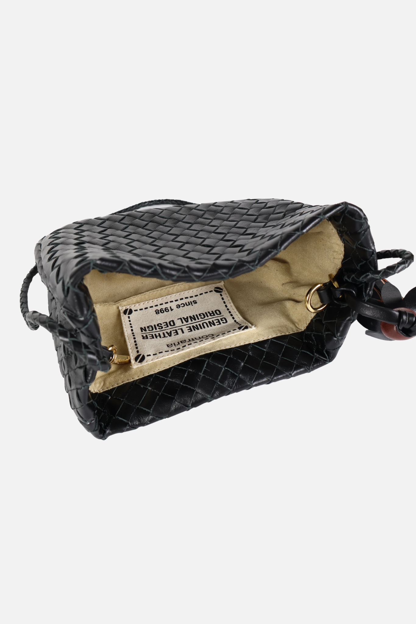 Bolsa Laura Couro Tressê Preto