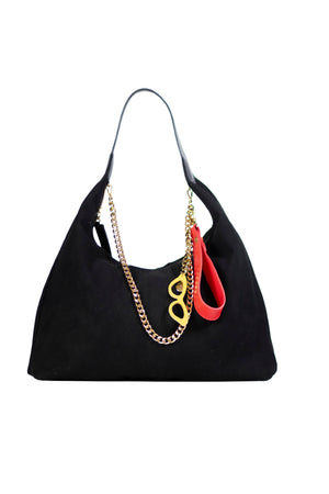 Bolsa Hobo Camurça Preta