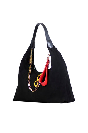 Bolsa Hobo Camurça Preta