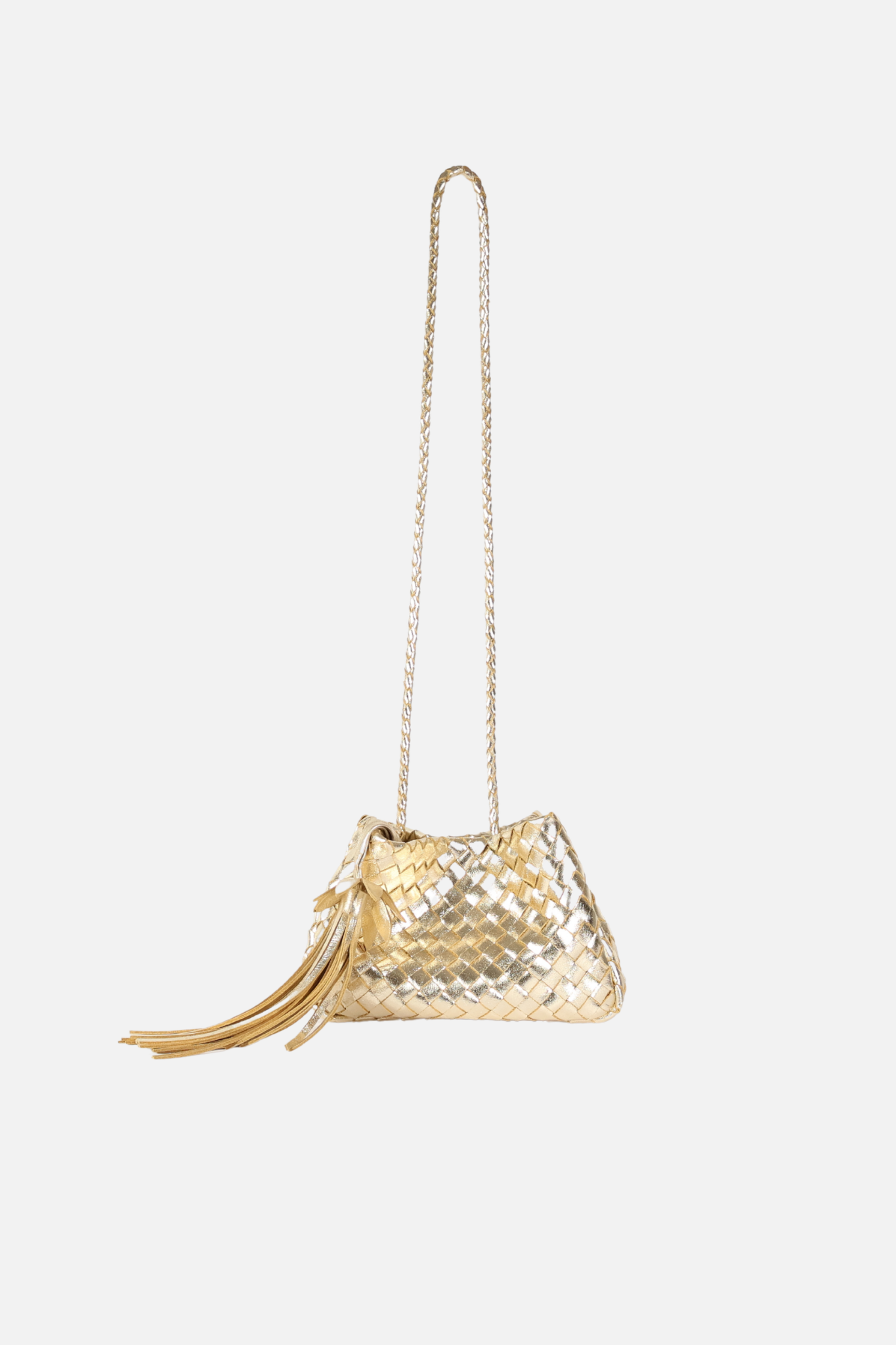 Bolsa Laura Couro Tressê Ouro Light
