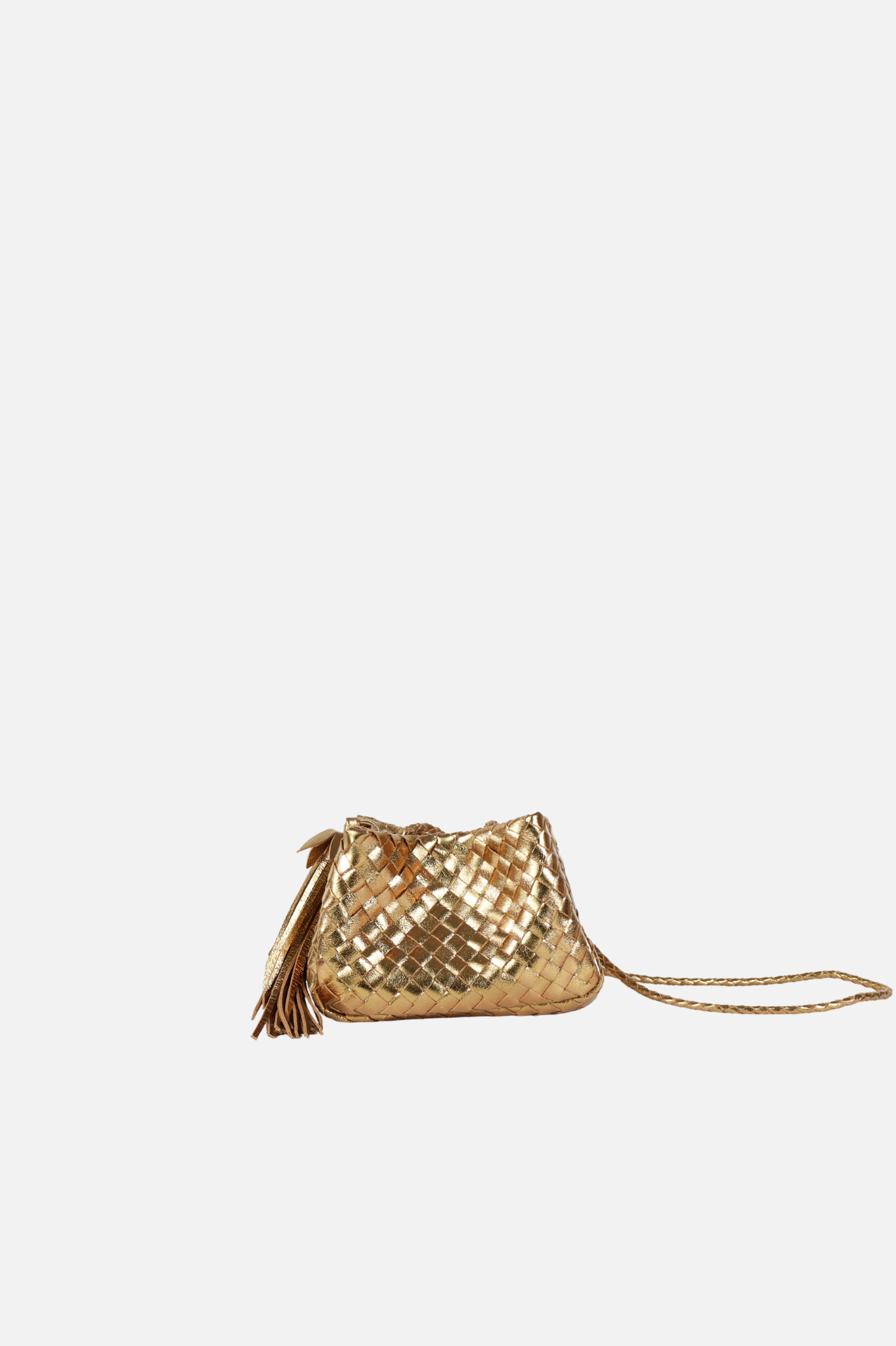 Bolsa Laura Couro Tressê Ouro
