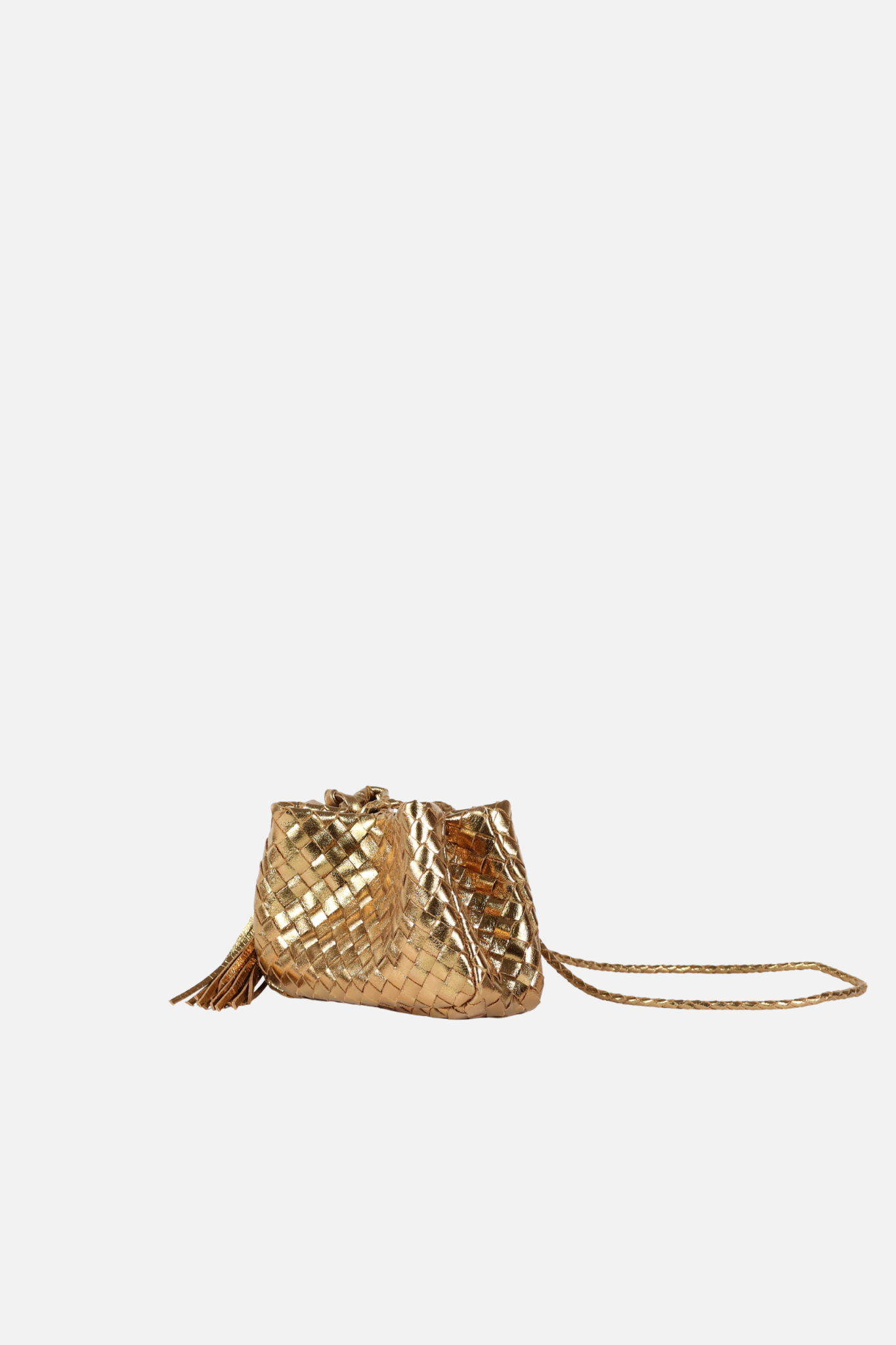 Bolsa Laura Couro Tressê Ouro