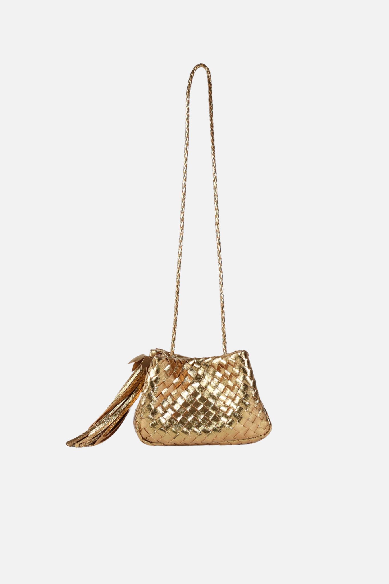 Bolsa Laura Couro Tressê Ouro