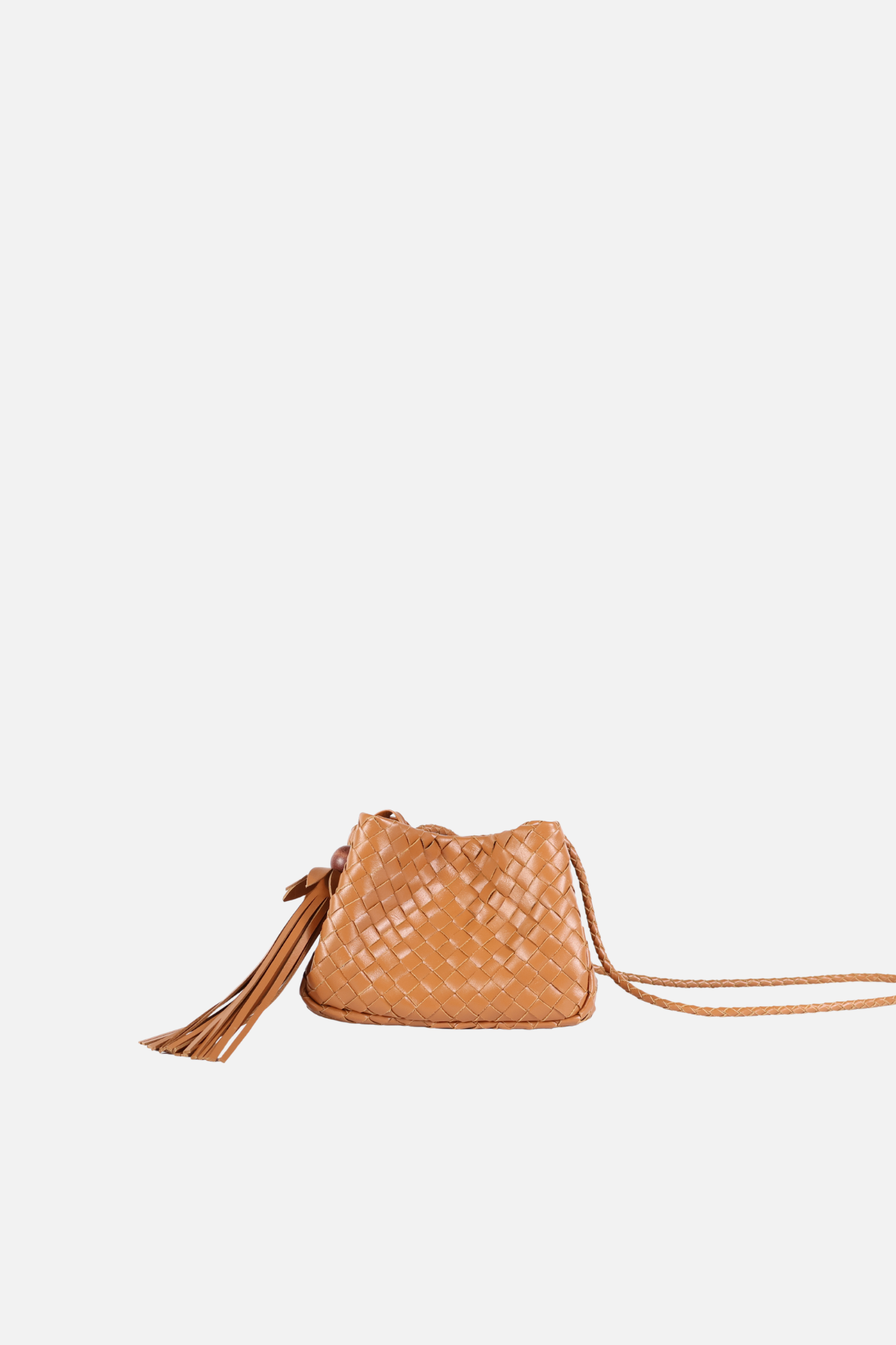 Bolsa Laura Couro Tressê Camel
