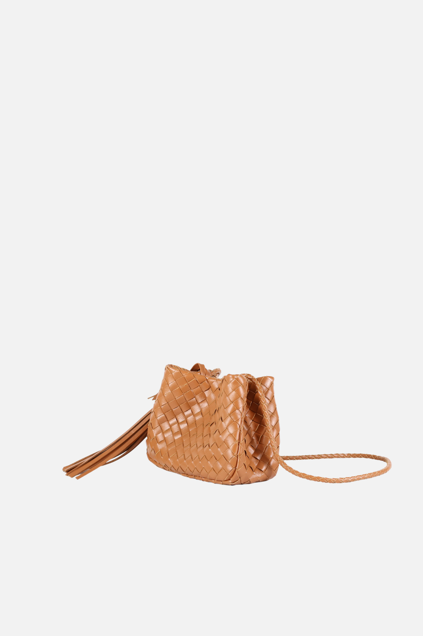 Bolsa Laura Couro Tressê Camel