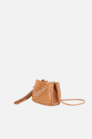 Bolsa Laura Couro Tressê Camel