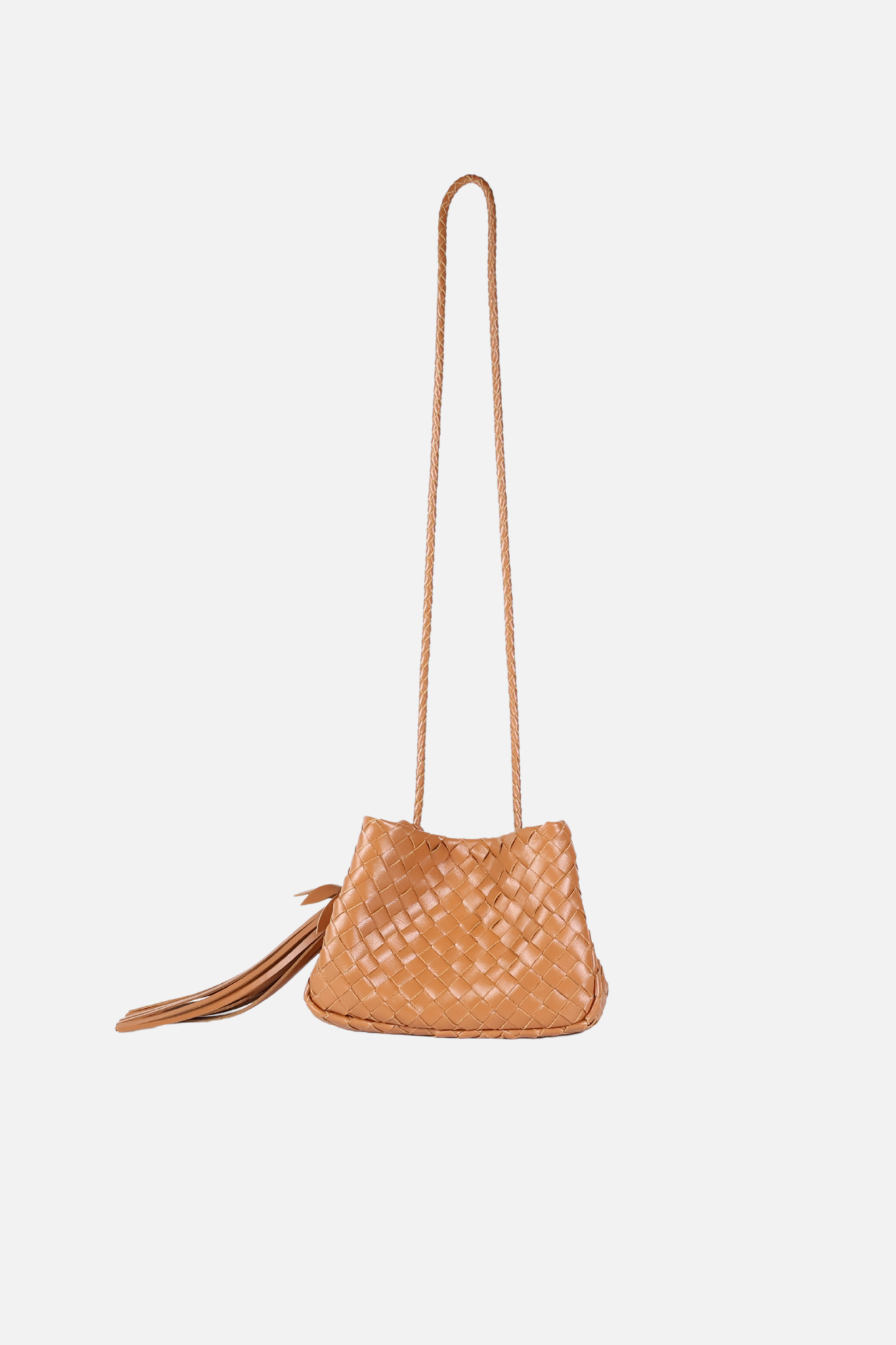 Bolsa Laura Couro Tressê Camel