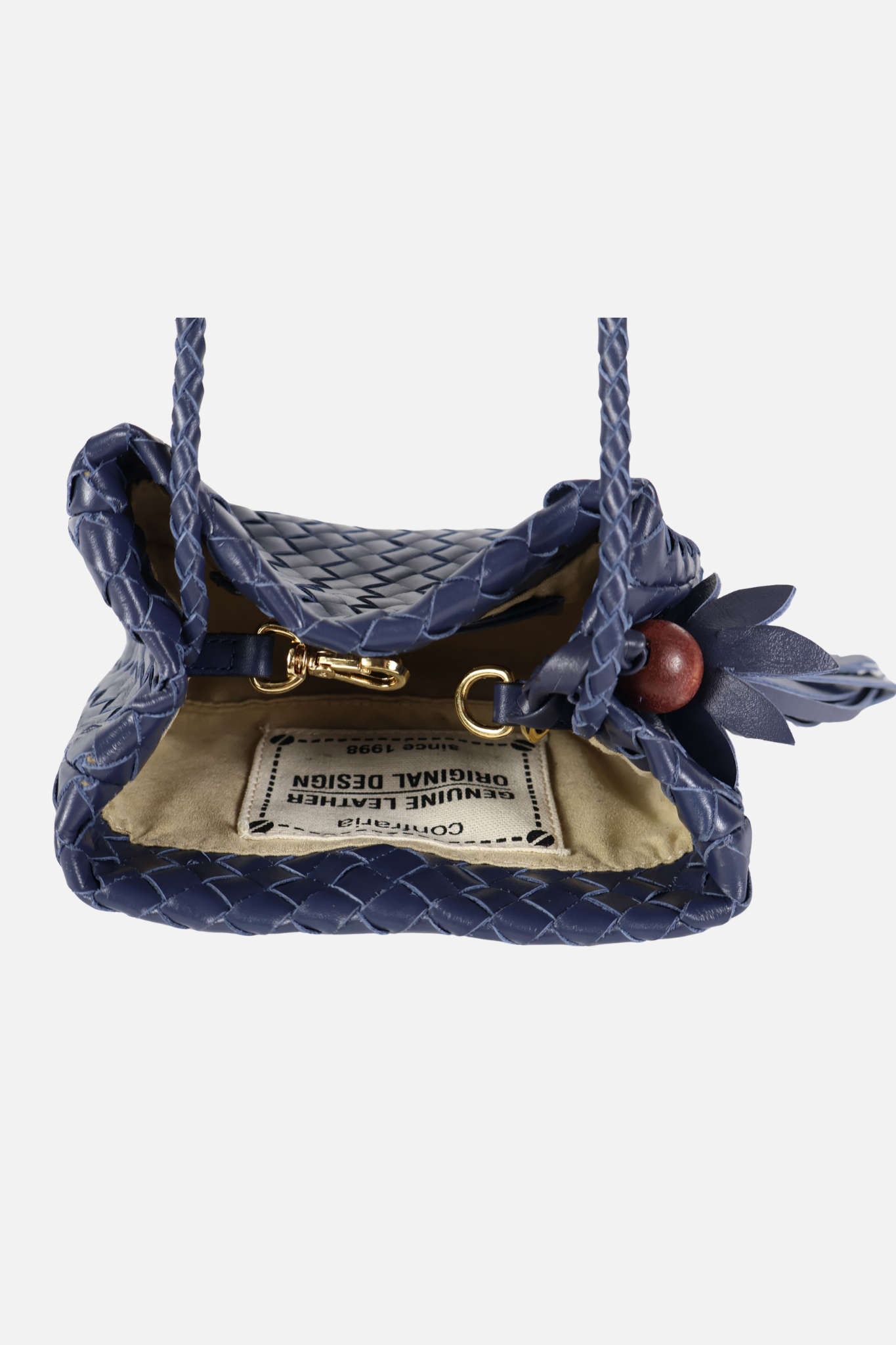 Bolsa Laura Couro Tressê Marinho