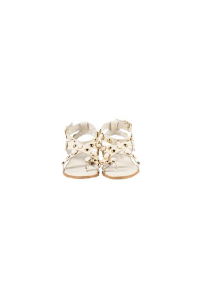Rasteira Époque Off White com Pedras Marfim
