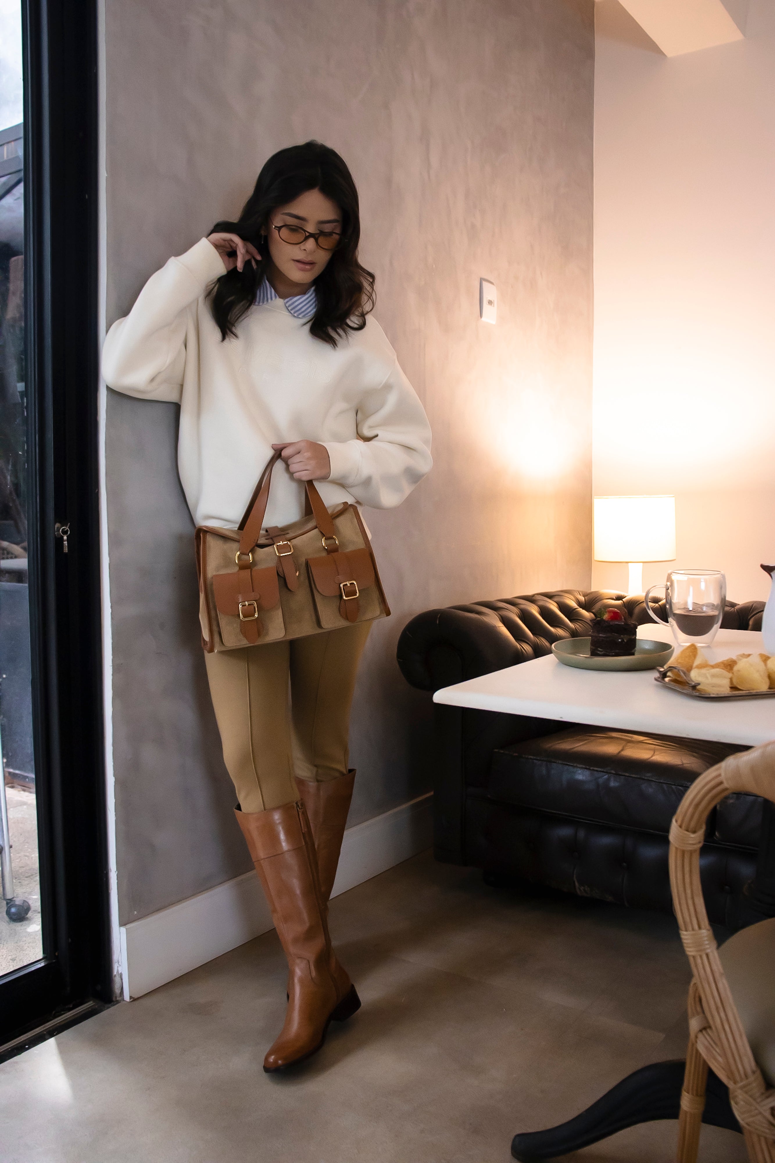 Bolsa Olivia Camurça Nude
