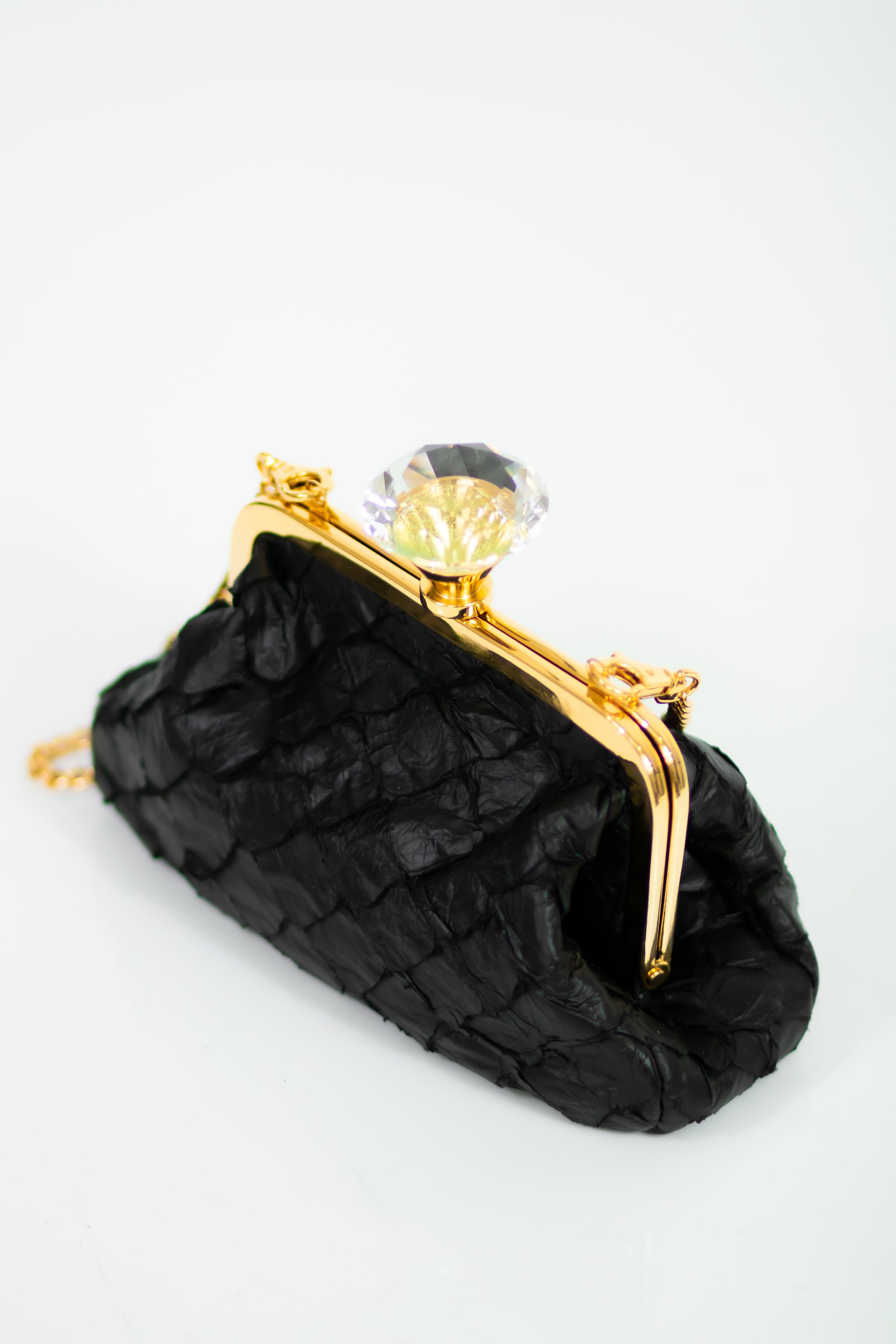 Clutch Diamond Pirarucu Preto